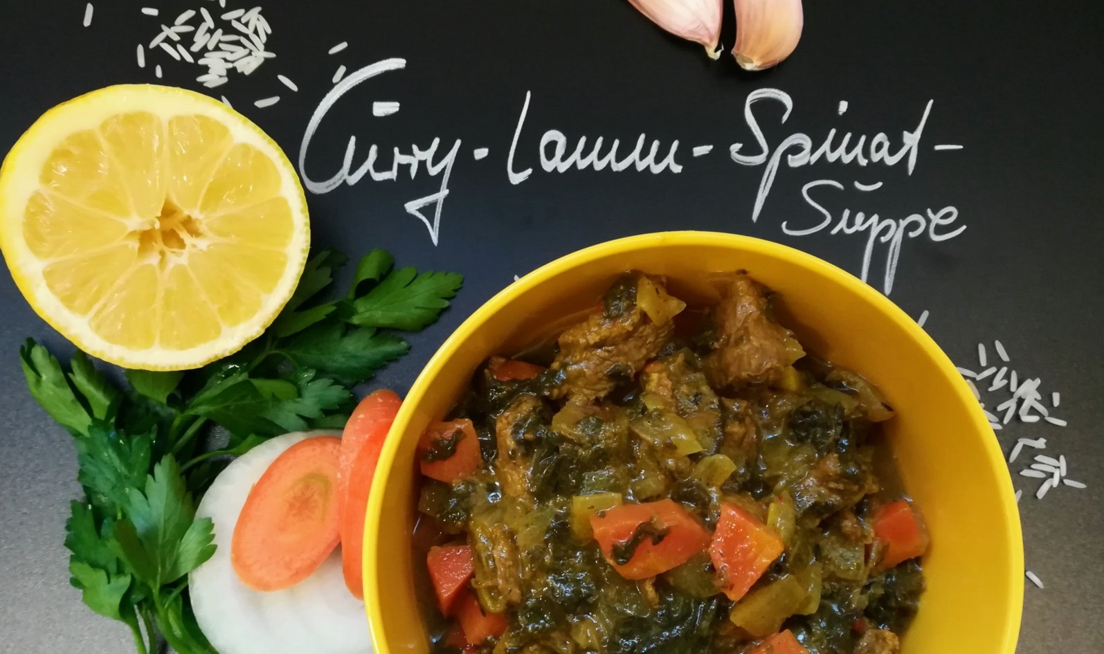 Curry-Lamm-Spinat
