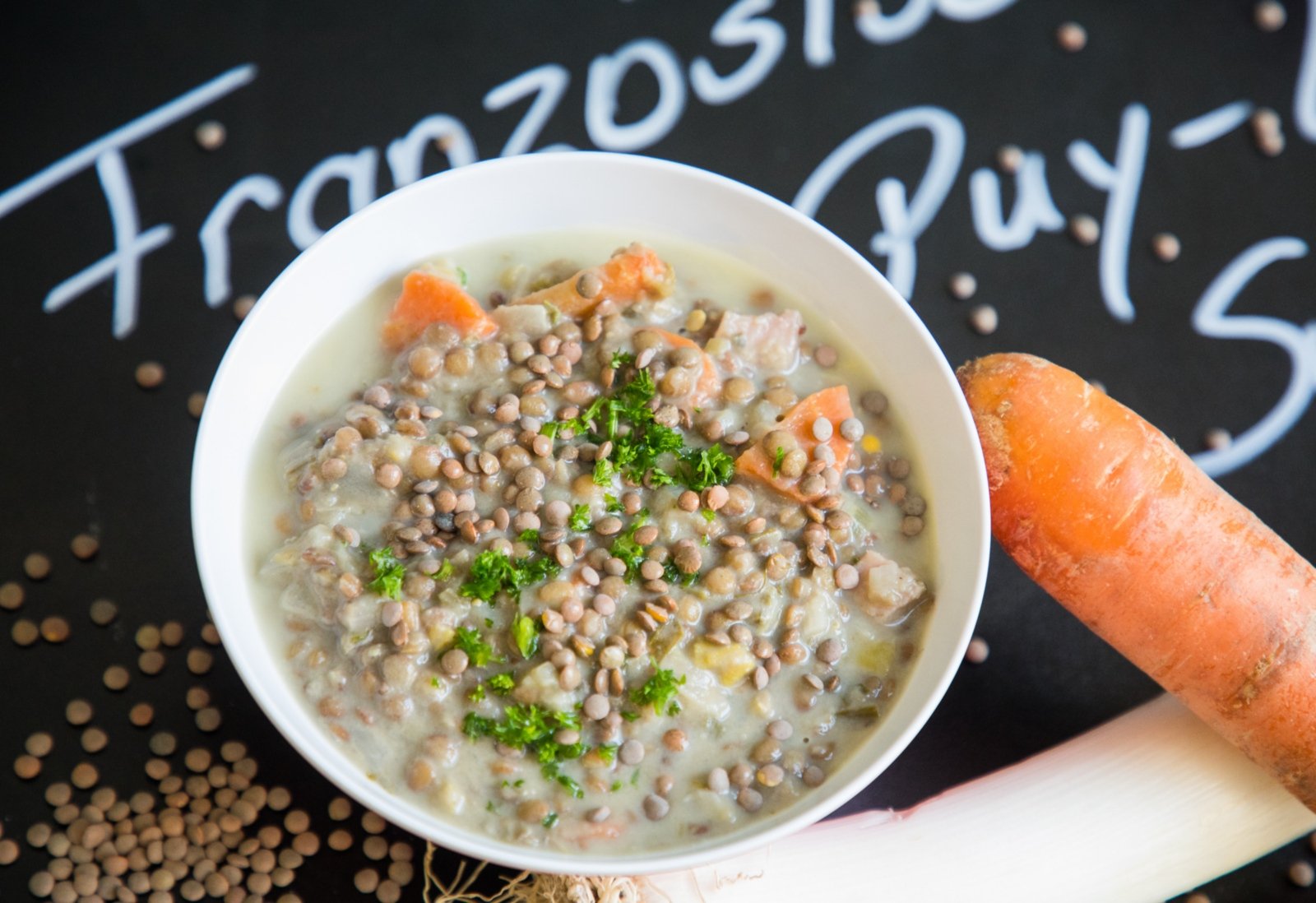 Französische Puy Linsensuppe
