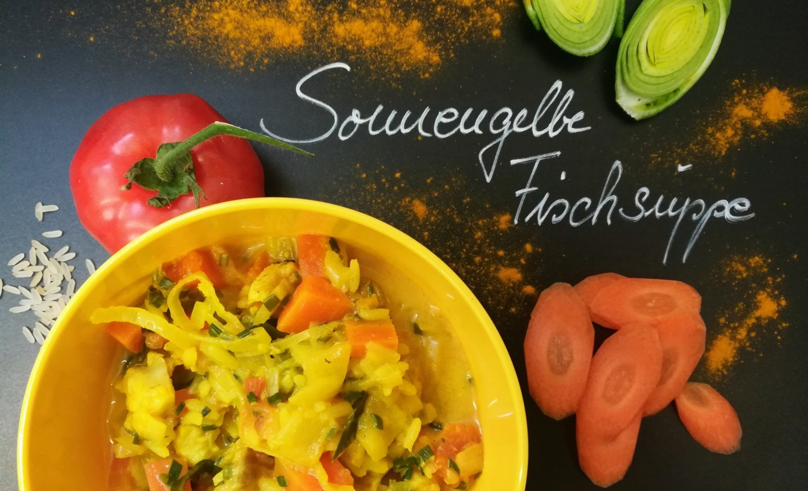 Sonnengelb Fischsuppe
